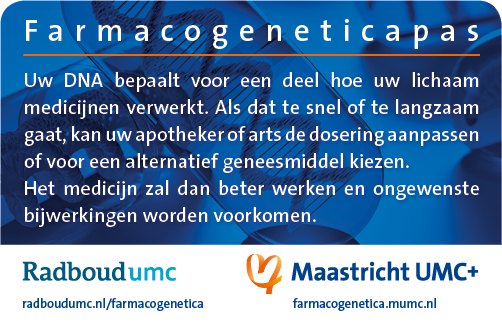Farmacogeneticapas voorkant