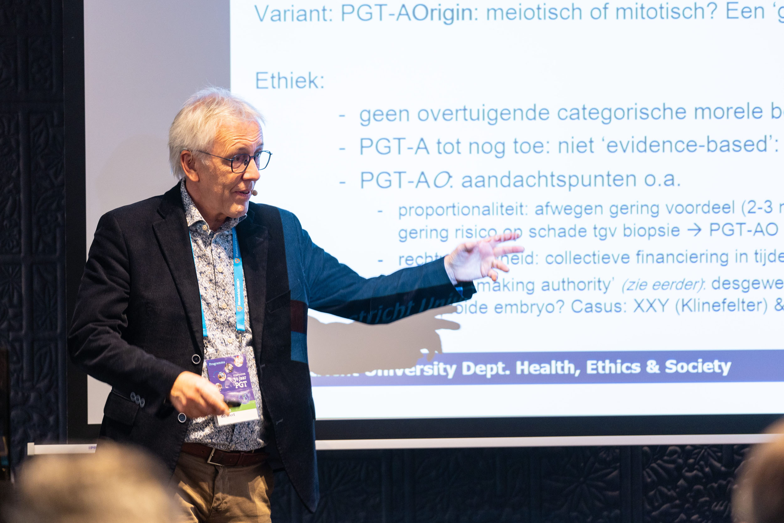 Guido de Wert geeft presentatie over ethiek en PGT